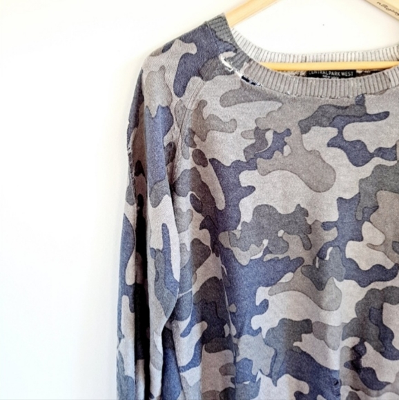 Casper Camo Sweater in Charcoal Camo - Picture 4 of 9